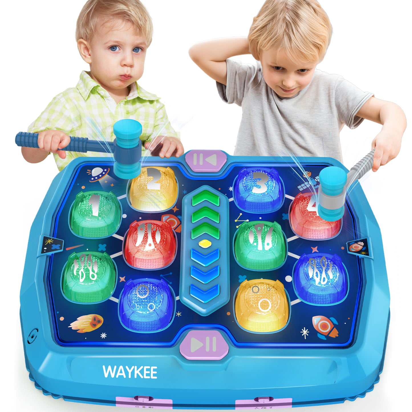 Whack Mole Game For Toddlers, Toys For 3-8 Year Old Boys Girls, Toddler Boy Girl Toys With 3 Modes & 2 Hammers, Sound & Light, Birthday Christmas Gifts For 3 4 5 6+ Year Old Boys Girls