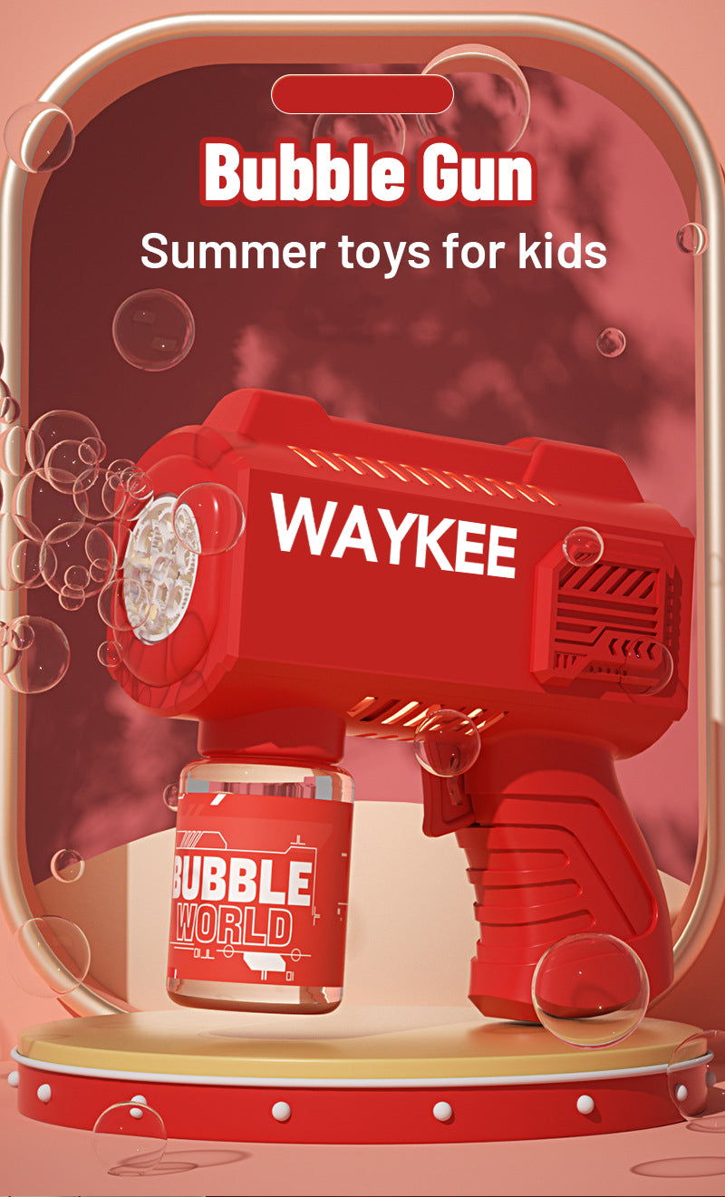 Bubble Machine for Kids & Toddlers, Bubble Gun Blower with Solutions, Outdoor Summer Toys, Birthday Party Gift for 3 4 5 6 7 8 Years Old Boys Girls